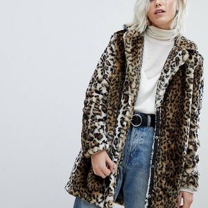 vero moda leopard coat